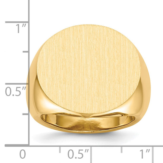 Gold Polished Circle Open Back Signet Ring — 10k Yellow Gold