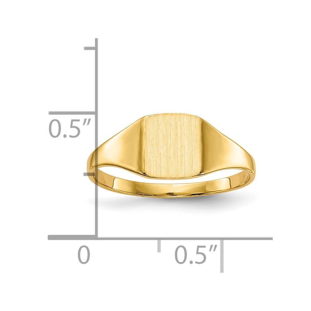 10k 6.5x7.0mm Square Closed Back Signet Ring