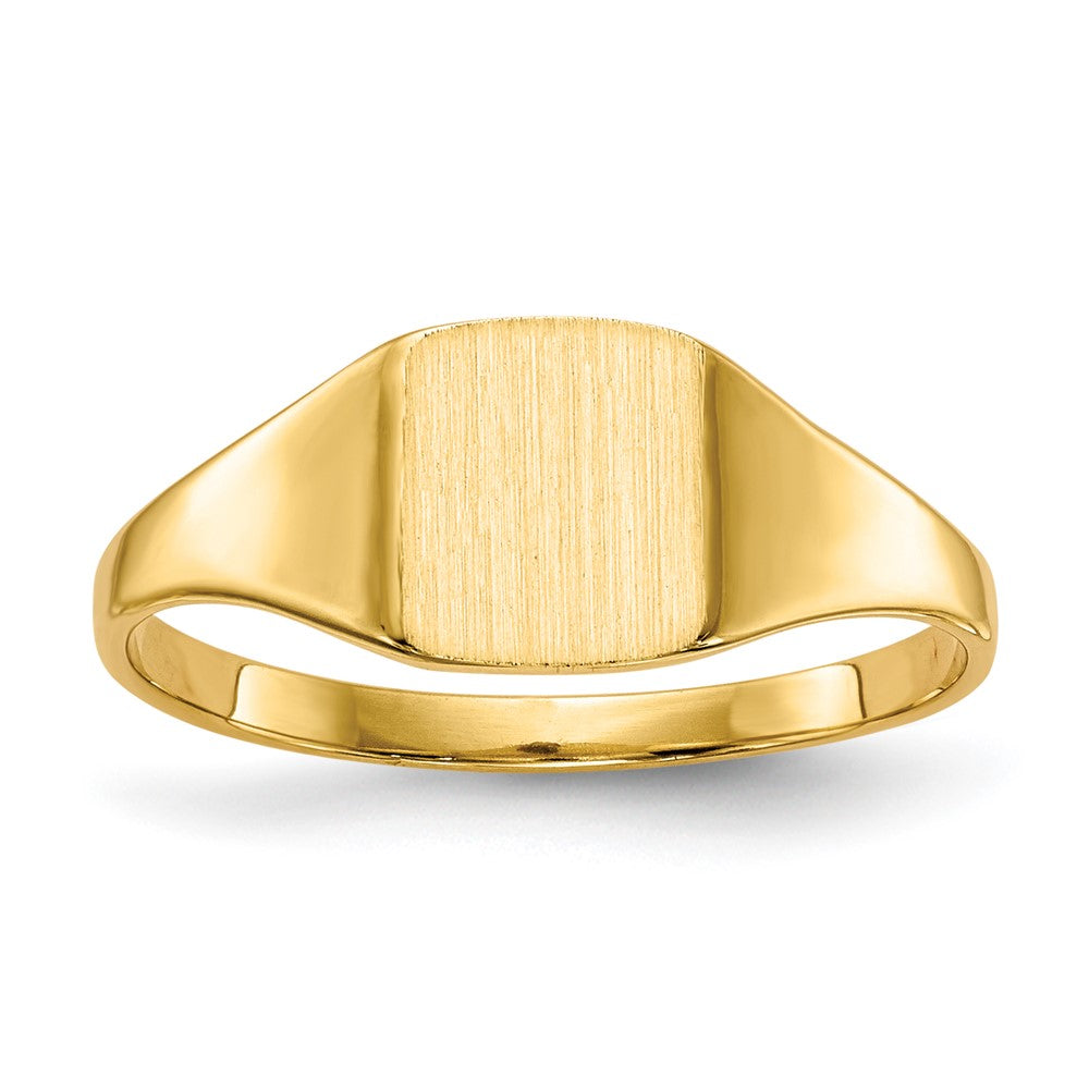 Gold Polished Square Closed Back Signet Rings