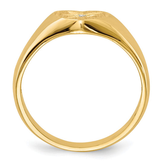Gold Polished Children's Diamond Signet Rings