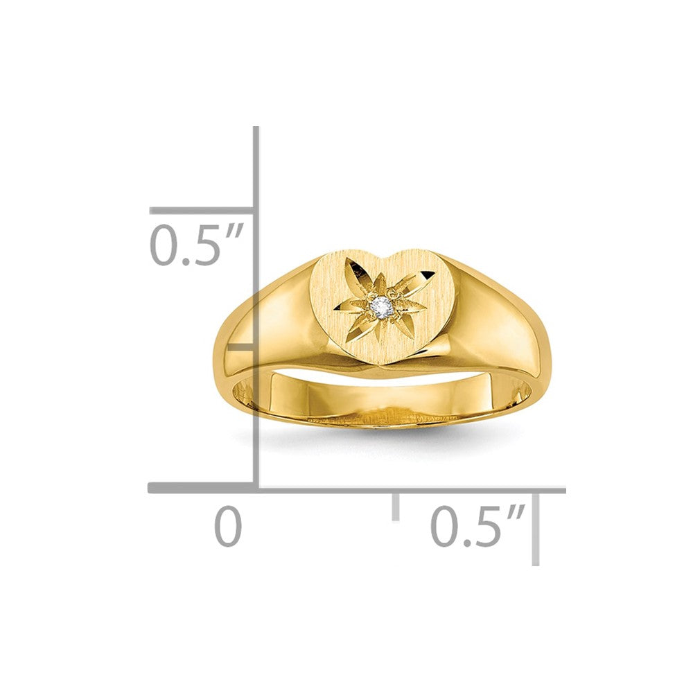 Gold Polished Children's Diamond Signet Rings