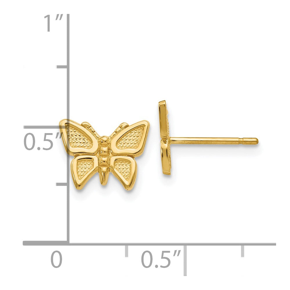 Gold Butterfly Post Earrings
