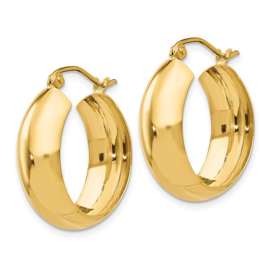7mm Gold Polished Round Hoop Earrings