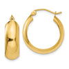 7mm Gold Polished Round Hoop Earrings