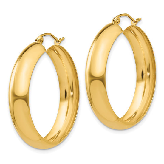 7mm Gold Polished Round Hoop Earrings
