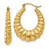 10k Polished Scalloped Hoop Earrings