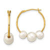 Gold FWC Pearl Hoop Earrings