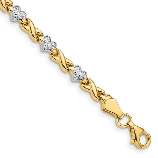 Gold Polished Heart Bracelets