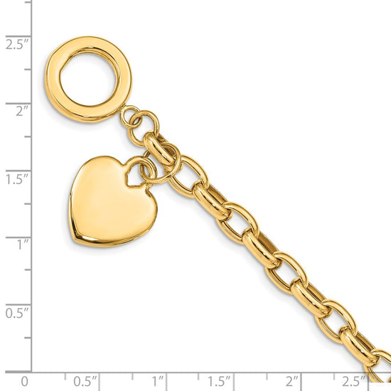 10k Heart Charm Bracelet