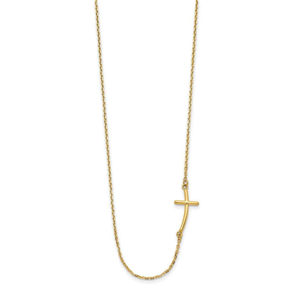 Gold Sideways Curved Cross