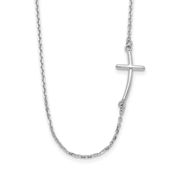 Gold Sideways Curved Cross