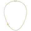 10k Large Sideways Curved Cross Necklace