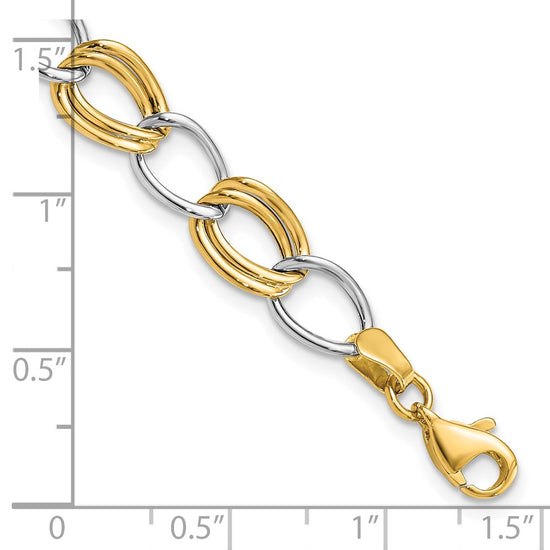 10K Two-Tone Polished Open Link Bracelet