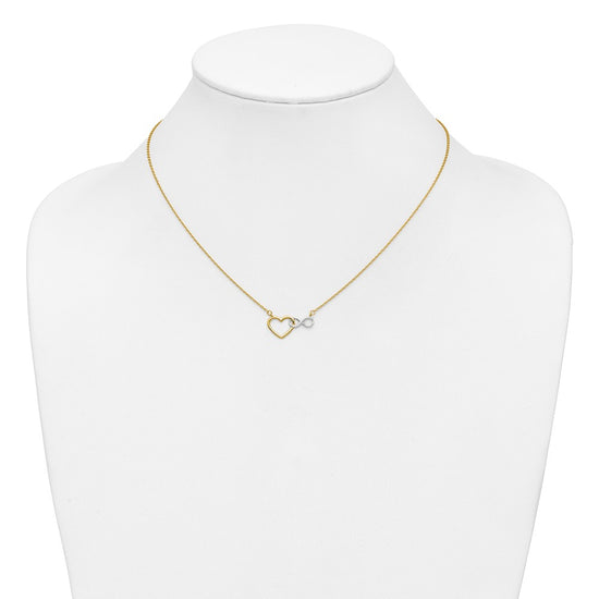 Gold Heart and Infinity Symbol Necklace