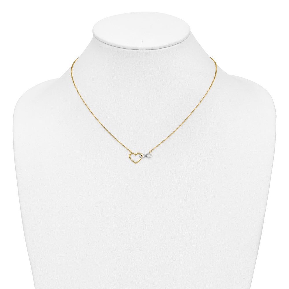 Gold Heart and Infinity Symbol Necklace