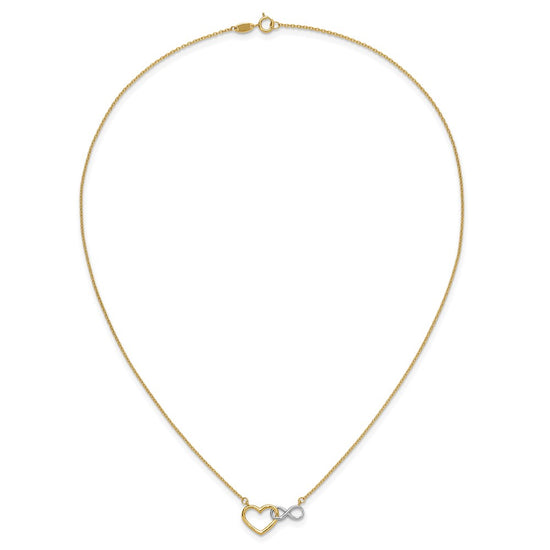 Gold Heart and Infinity Symbol Necklace
