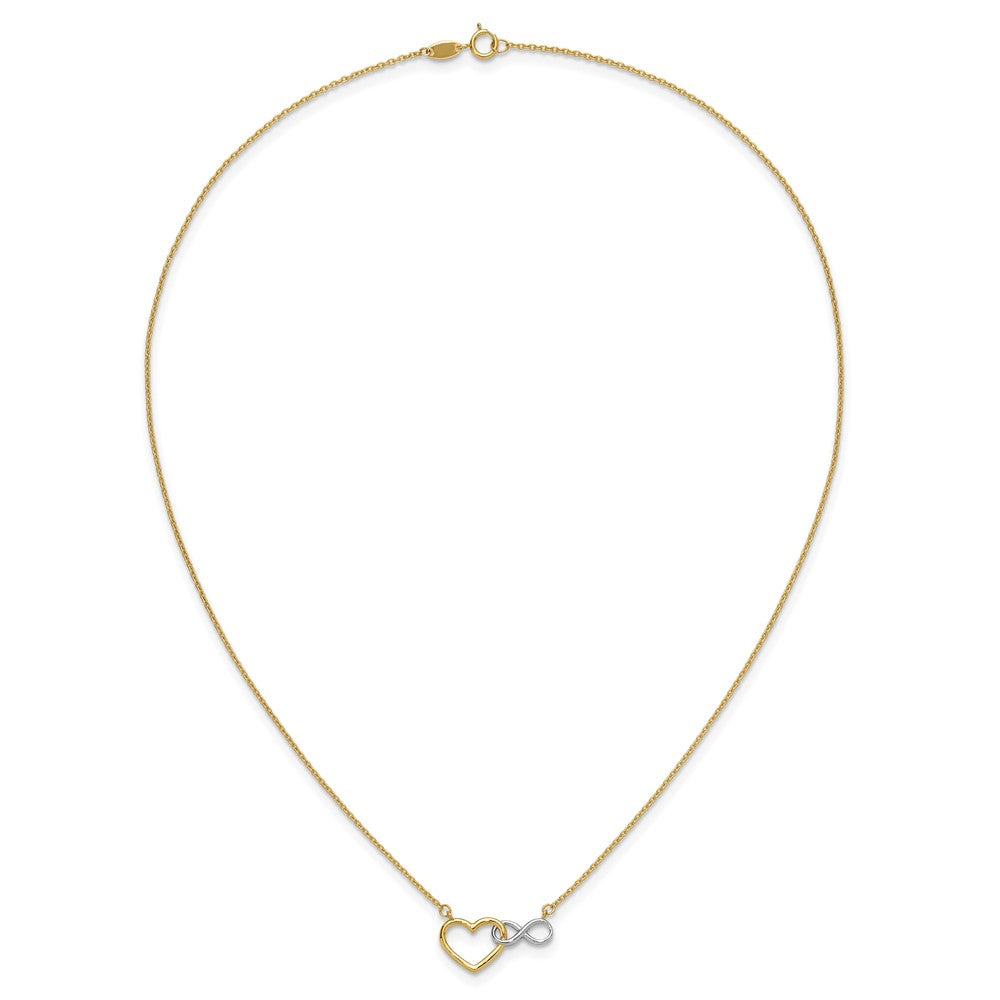 Gold Heart and Infinity Symbol Necklace