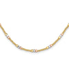 10K Tri-color Diamond-cut Beaded 18in Necklace