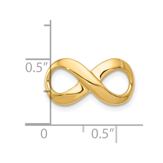 10K Fits up to 2mm Regular/3mm Fancy or Reversible Polished Infinity Omega Slide
