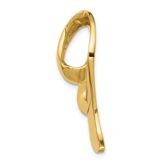 Gold Polished Heart Slide Pendants
