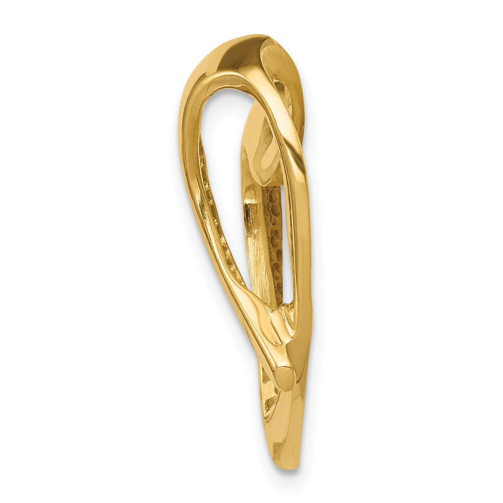 Gold Polished Heart Slide Pendants