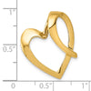 Gold Polished Heart Slide Pendants