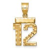 10k Small Brushed Diamond-cut Number 12 Charm