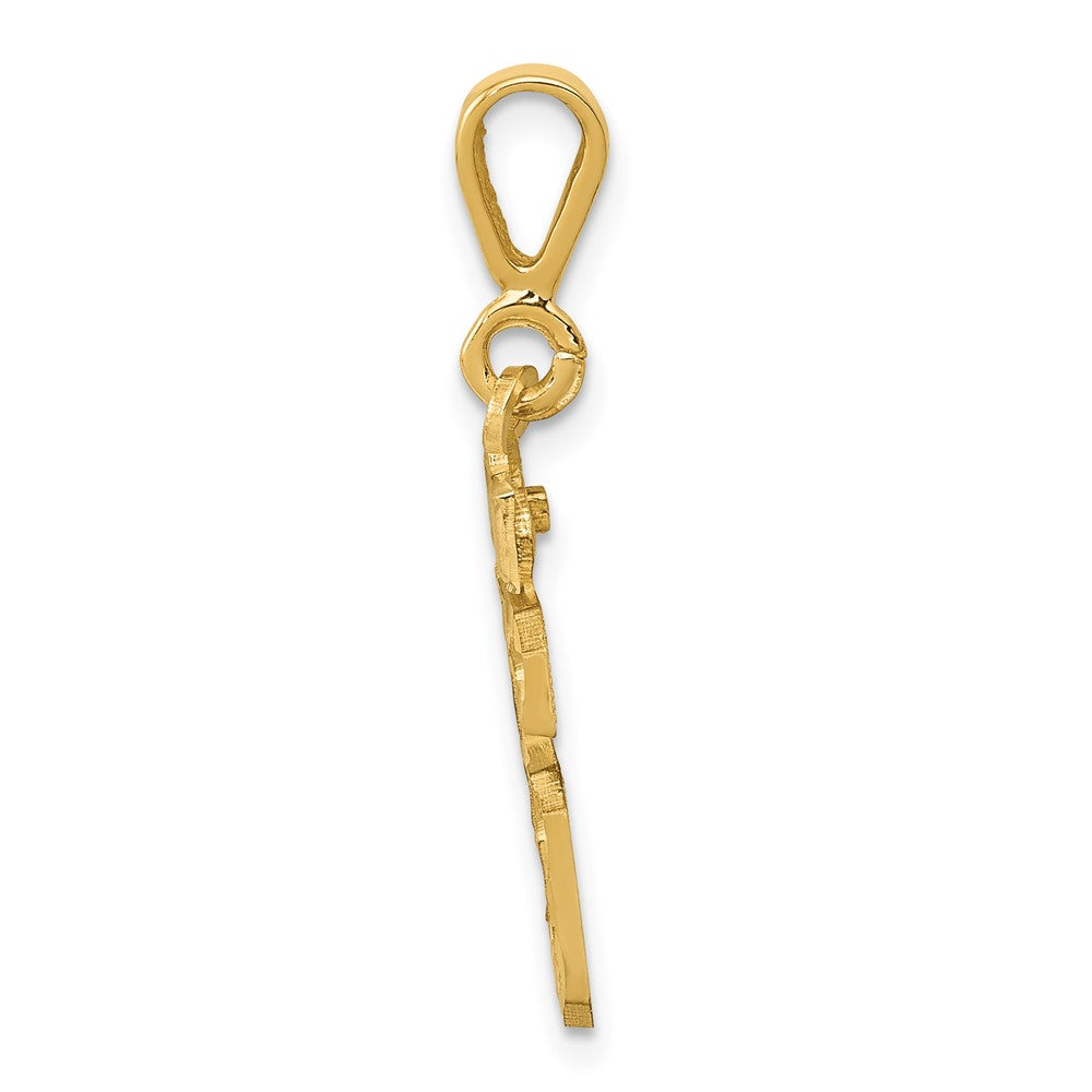 10ky Casted Small Diamond-cut Number 16 Charm