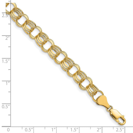 Gold Triple Link Charm Bracelets
