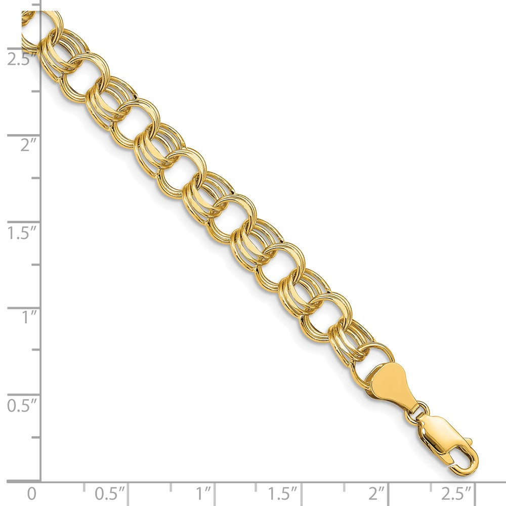 Gold Triple Link Charm Bracelets