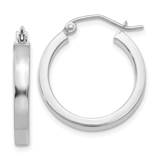 Gold Rectangle Tube Hoop Earrings