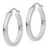 10k White Gold 2x3mm Rectangle Tube Hoop
