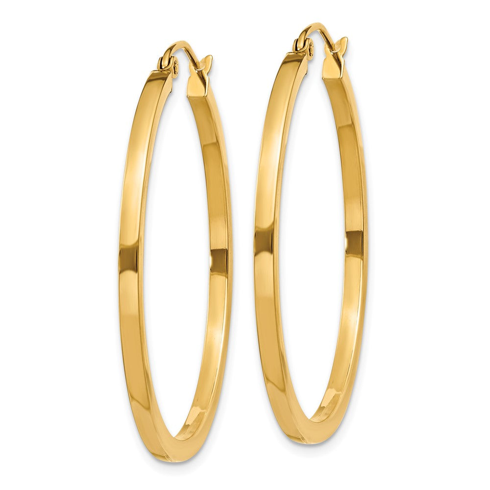 10k 2mm Square Tube Hoop Earrings