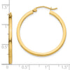 10k 2mm Square Tube Hoop Earrings