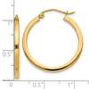 10k 2mm Square Tube Hoop Earrings
