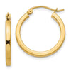 Gold Square Tube Hoop Earrings
