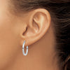 10k White Gold 2mm Square Tube Hoops