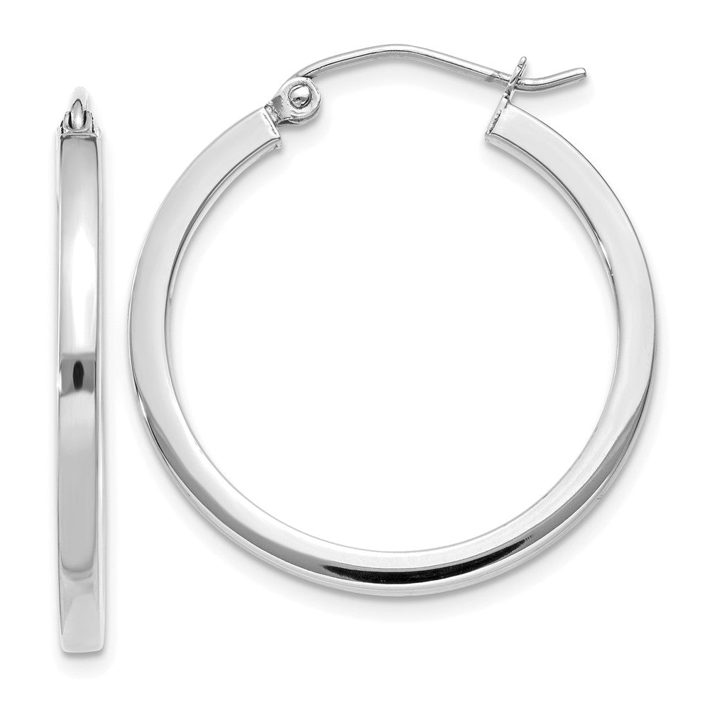 Gold Square Tube Hoop Earrings