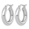10k White Gold Polished 4mm Tube Hoop Earrings