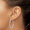 10K White Gold Polished 2.5mm Tube Hoop Earrings