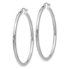 10K White Gold Polished 2.5mm Tube Hoop Earrings