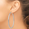 10k White Gold Polished 3mm Lightweight Tube Hoop Earrings