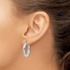 10K White Gold Polished 4mm Tube Hoop Earrings