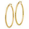 10K Polished 2mm Tube Hoop Earrings