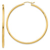 10K Polished 2mm Tube Hoop Earrings