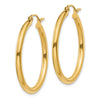 10K Polished 2.5mm Tube Hoop Earrings