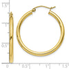 10K Polished 2.5mm Tube Hoop Earrings