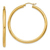 10K Polished 3mm Tube Hoop Earrings