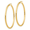 10K Polished 3mm Tube Hoop Earrings