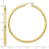 10K Polished 3mm Tube Hoop Earrings
